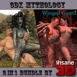 That’s right folks! Another 2 in 1 comic bundle is now available by Insane 3D! Choose to read it normally or throw on some 3D glasses to get a true 3D feel! Alternative versions of Greek and Roman mythology: Godlike Fuckers   Winged Guard. Also this