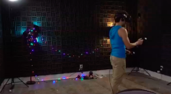 carpe21noctem:  Why are his lights blue and orange (red) i dont fucken trust u boiFrom marks livestream “Vive Virtual Reality Games LIVE”  wuh&hellip; WHAT?! You even CLEARLY SAID that it’s not red. It’s ORANGE!! What are you not gonna trust