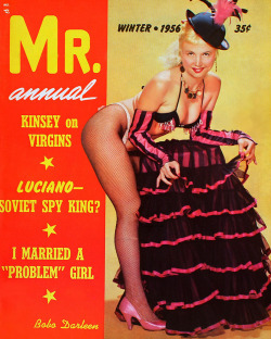 Bubbles Darlene adorns the cover of the Winter ‘56 issue of &lsquo;MR. Annual’ magazine.. She likely wasn’t pleased to see how the spelling of her name was butchered, though..More pics of Bubbles can be found here..