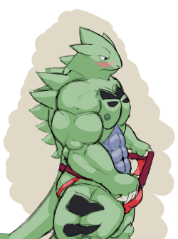 viridianvariant:  I got bored so here’s a buff ttar trying on undies. I don’t usually post sketches to Tumblr but I shaded this one so EH 