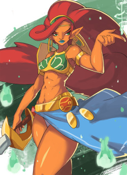 vinsmousseux: I’ve managed to tear myself away from Zelda and actually be a productive member of society for a bit. I’ve still got Zelda on the brain though so here’s some a quick doodle of the Gerudo chieftain Urbosa. She’s pretty cool and her
