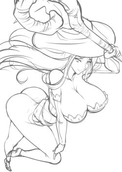thehaganeffan:  Sketch + + Sorceress from Dragon’s Crown She is one of my favorite character, so that’s why I often draw her. =w=b 