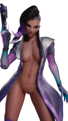 lemony-senpai:  Sombra (Olivia Colomar) - Overwatch / Blendercycles Ultimate Sombra is by @metssfm. Thanks a lot! Rendered with Blender Cycles. 