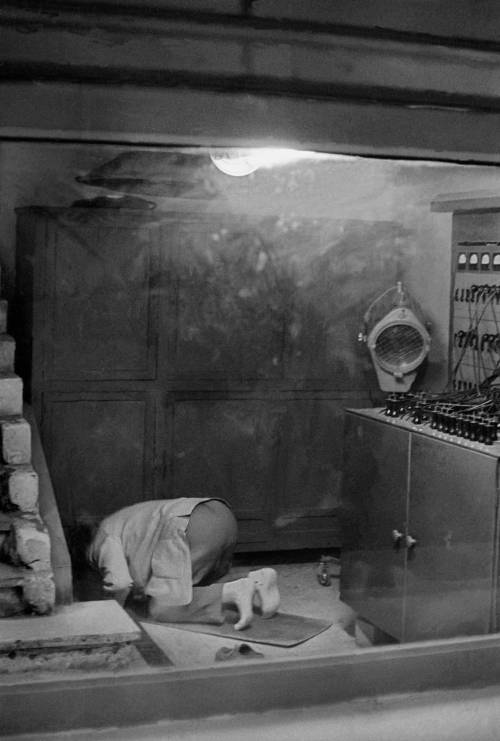 Frank Horvat, prayer in the TV studios, Cairo, Egypt, 1962 Nudes &amp; Noises  