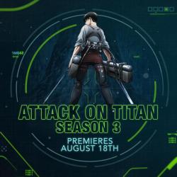 snknews: Season 3 English Dub to Premiere on Toonami on August 18th Adult Swim’s Toonami has announced that the English dub of SnK Season 3 will premiere during the broadcast block on August 18th, 2018! The simuldub in English for the season is presumed
