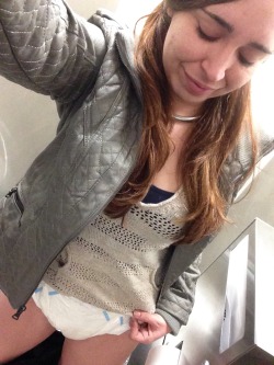 badlilblubunny:  Wet diapers while traveling is sorta, kinda fun. 😏  I&rsquo;ve traveled so much over the last few years that I don&rsquo;t even remember which airport bathroom this was taken at. 🙈