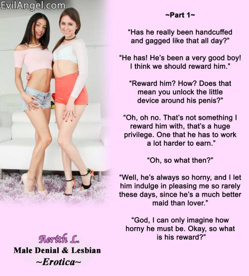 My Male Chastity and Lesbian Denial Books:https://www.smashwords.com/profile/view/AerithLIncluding My New Book - “Madame Keyholder: A Chastity Training Story”