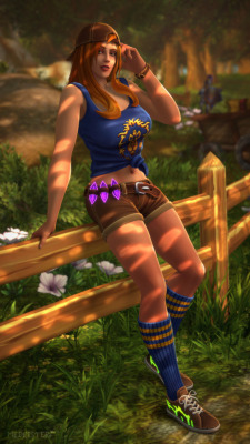 medeister: Elwynn Girl – Felina Full-size view! (16:9 portrait) A city such as Stormwind, bustling with its heroes and common folk alike, can easily become stressful for an already cluttered mind. Fortunately, the peaceful forest of Elwynn lies just