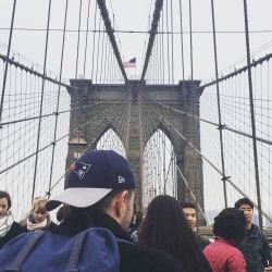 You can take the boy out of New England, but you can&rsquo;t take New England out of the boy. #PatsNation #DoYourJob  (at Brooklyn Bridge)