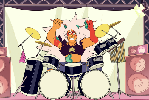 drawendo:She’s about to play a 60 minute drum solo that will blow your mind- or at least the stage commission for @bluestreakpunch   Part 2&ldquo;well she did say she was going to bring the house down&rdquo;