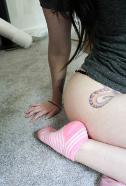 cherry_bella has some beautiful ink, and cute socks in this submission.