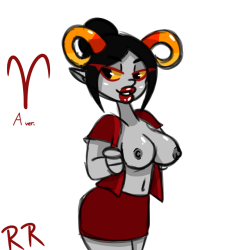 raunchyravenremix:   “insert poorly translated eastern beforan dialect involving lewd comment” yep. homestuck stuff.  I don’t care, I wanna draw the rest of the troll girls. 
