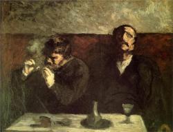 dappledwithshadow:  The Smokers, Honore Daumier c. 1855  I&rsquo;m fuckijv tired