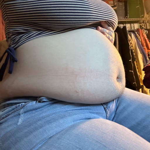 bellybaby98:Mmmm stuff me until my big, flabby, hanging double belly becomes a round orb of fat packed with food. 🐷🥰And then force me into my belt and watch it strain trying to contain my massive belly. 🥵😘