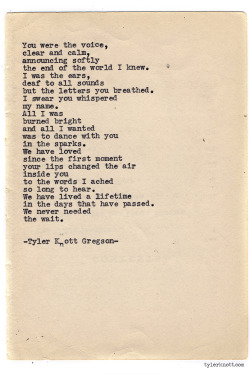 tylerknott:  Typewriter Series #902 by Tyler Knott Gregson *It’s official, my book, Chasers of the Light, is out! You can order it through Amazon, Barnes and Noble, IndieBound or Books-A-Million * 