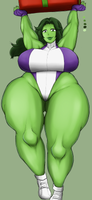 pikachatwentyfive: endlessillusionx:  overlordzeon:  Since I drew She Hulk before and now, might as well draw another one. It was supposed to be a boulder, but drew a present instead because Christmas is coming up soon.  Yes  Was great seeing this take