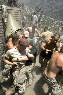marinebuzz:  menbulgesbuttssports:  So hot. Boners in all those pants for sure  Strip wrestling at Camp CombatJack