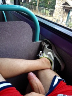 nakedoutdoorguys:  There’s nothing better than getting your cock out on public transportation