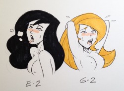 pinupsushi: Shego: E-2 / Kim: G-2  These two were beside each other - I couldn’t resist.  &lt; |3′‘‘