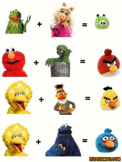 risasinmas:  Personajes de Barrio Sésamo convertidos en Angry Birds