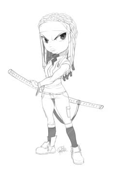 tovio-rogers:  a very tiny michonne from the walking dead 