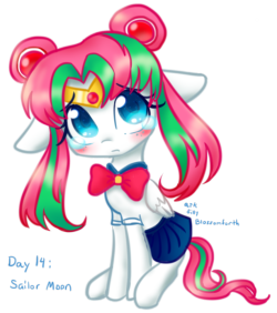 askfillyblossomforth:  Day 14: Sailor Moon (The only thing I know about Sailor Moon is that Usagi cries a lot EDIT: and eats)  x3