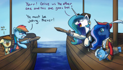 asksunshineandmoonbeams:  Luna: What am I supposed to do with this again? (Still pirate day, me hearties! This be my response to askpiratedash&lsquo;s EQD takeover. Check yonder links if ye don’t know what I be talking about. I mean, what is pirate