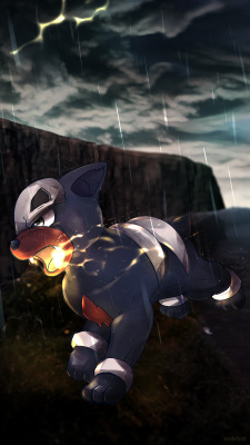 autobottesla:  Day 392 - Delvil | デルビル | Houndour Delvil used Thunder Fang!Delvil’s bone-like structures are calcified protrusions that are as hard as a human femur. They protect Delvil’s body from the hits they sustain whilst training. Their