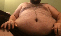 inversedd:  Remember my big, doughy friend from these gifsets? He got bigger and doughier. Hereâ€™s his massive belly in action in slow-mo. Check out his regular speed blubber over here. If youâ€™d like a gifset of your own, contact me and Iâ€™ll see