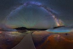 landscape-photo-graphy:  Hypnotic Photographs of the Milky Way Over Yellowstone National Park After a storm passed through Yellowstone National Park, astrophotographer David Lane captured the stunning beauty of the Milky Way covered sky above the Abyss