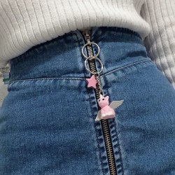 coquettefashion:  Denim Mini Skirt &amp; Key Chain