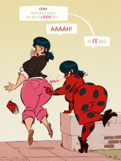   Commission - Miraculous Ladybugs - Pinch - Cartoon PinUp  Ladybug is all grown up now and people call her Miracoulass Ladybutt :)  It&rsquo;s a flat color commission for http://azure-wind.deviantart.com  who asked for chubby/BBW adult version of this