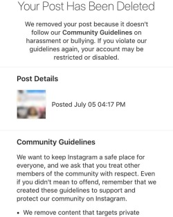 Instagram didn’t like me making a post saying someone was Harassing me and making false claims&hellip; hmmmmm