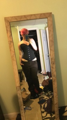 Neo update:   This costume has been putting me through a whirlwind of body issues so far.   I found a corset that is pointed in the front online, the bunny suit was a really cute idea that I’ve seen a lot of hentai artists adopt, but I’m not at the
