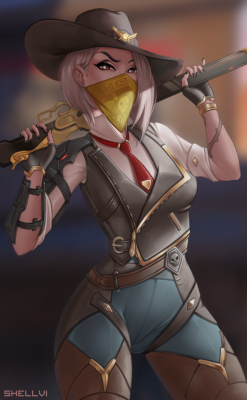 shellviart: Ashe from Overwatch  More version on Patreon !!&lt;3 Also follow me on:- Patreon (Hi-Res and Monthly Poll)- DeviantArt  (Gallery)- VK (Personal)   