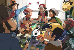 wonderfulworldofmoi: Pokemon Trainers gotta eat too! This has got to be one of my most challenging pieces so far! But I really like how it turned out! And a closer look at all the clutter! (and at Ethan :&gt;)