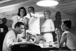 ourmarilynmonroe:  Marilyn Monroe at Peter Lawford’s beach house with Frank Sinatra, Peter Lawford, Patricia Kennedy Lawford and May Britt, Sammy Davis Jr’s wife.
