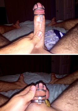 cagedjock:  show-us-your-locked-cock:  small enough?  This is how you shrink a dick 
