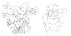 Heh, when I started sketching this I almost forgot Gohan was still watching.