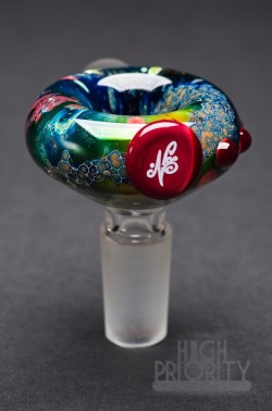 weedporndaily:  N8 Miers Space Finish Slide with FIRE Planets and Space Ship Murrine 14mm #N4