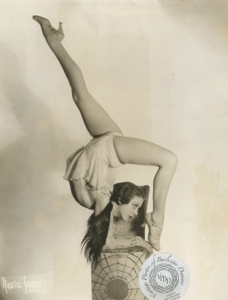 burlyqnell:  Barbara Blaine: vintage 8x10 photo dated 17 March 1934 Barbara was appearing at the Chez Paree in Chicago and both a dancer and an acrobat. 