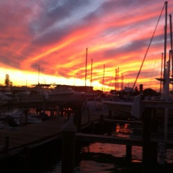 From earlier #sunset #florida #stpete #pretty #blue #purple #red #pink #orange #yellow #ocean #boats #sky #wow