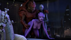 Beauties and the Beast Requested OC asari - Wrex - Liara pic
