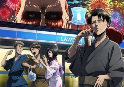 New Lawson image, festival style. Heichou still holds his cup that way…