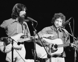 soundsof71:  George Harrison and Smilin’ Bob Dylan at the Concert for Bangladesh, August 1 1971, Madison Square Garden, by Billy Ray/NY Daily News
