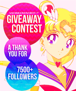 sailormoonfavorites:  FIRST AND FOREMOST, THANK YOU SO MUCH ♥In celebration of 7500+ followers I start my 1st Giveaway Contest. Well, it can be for 3 lucky people of you a belated christmas present… xDD //PRIZES 1st - Sailor Moon Original Artbook