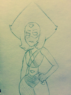 fanofawesomethings:@smoothysmooth drew me a doodle for @drawbauchery‘s Peridot 5xB and Peridot 5xZ fused with canon Peridot to create Alpha Peridot!!!! Peridot is third wheeling it hard on this fusion EEEE
