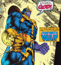 thecomicsvault:  The Final BattleWARLOCK AND THE INFINITY WATCH #10 (November 1992)Art by Angel Medina (pencils), Bob Almond (inks) &amp; Ian Laughlin (colors)Words by Jim Starlin