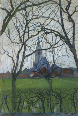 poboh:  Village Church (De Jacobskerk in Winterswijk), Piet Mondrian. Dutch (1872 - 1944) 