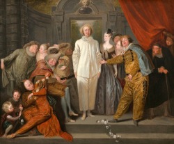 bonjourtableau:  Les Comédiens italiens (The Italian comedians), 1719-20, Antoine Watteau, National Galery of Art 